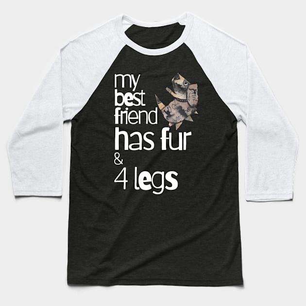 My Best Friend Has Fur and Four Legs Baseball T-Shirt by KristinaEvans126